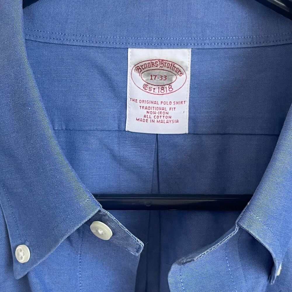 Brooks Brothers Mens Shirt Medium Blue Long Sleeves Button Down Original Polo - Picture 3 of 12